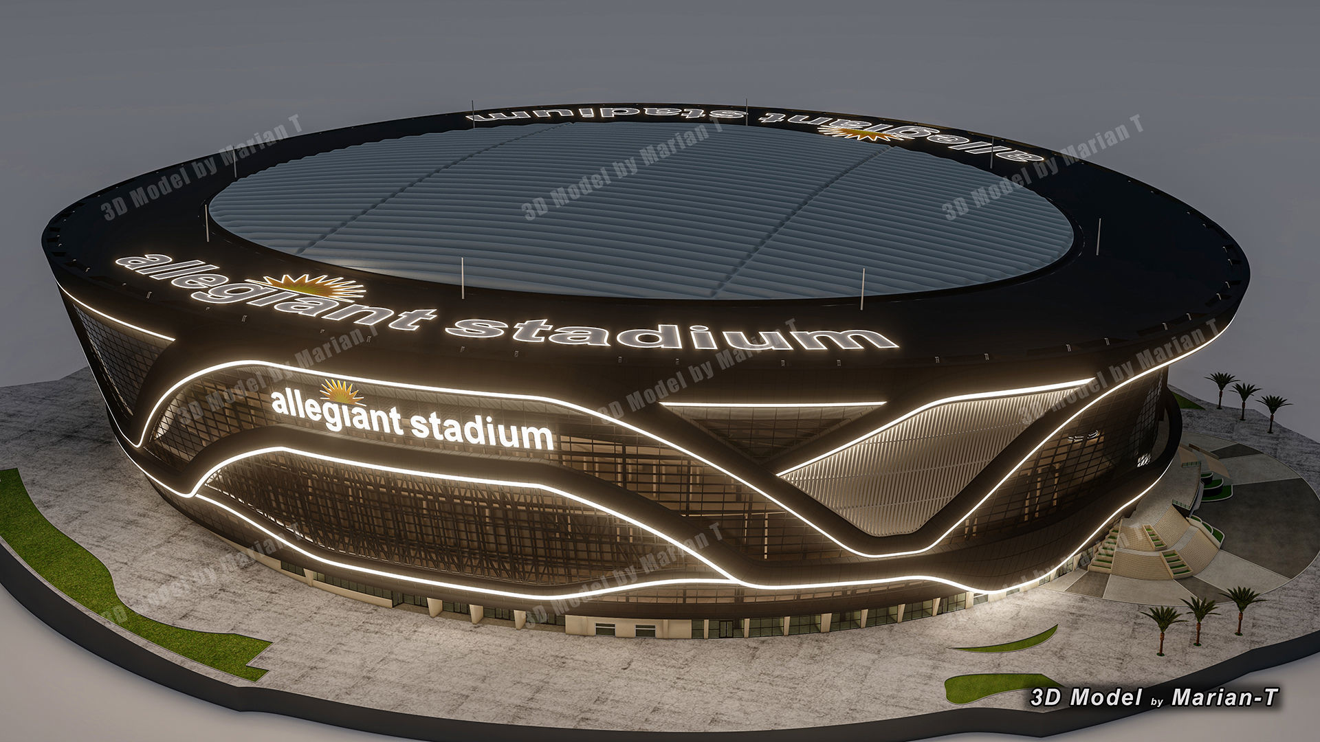 Allegiant Stadium  Las Vegas-Nevada USA Low-poly 3D model_42