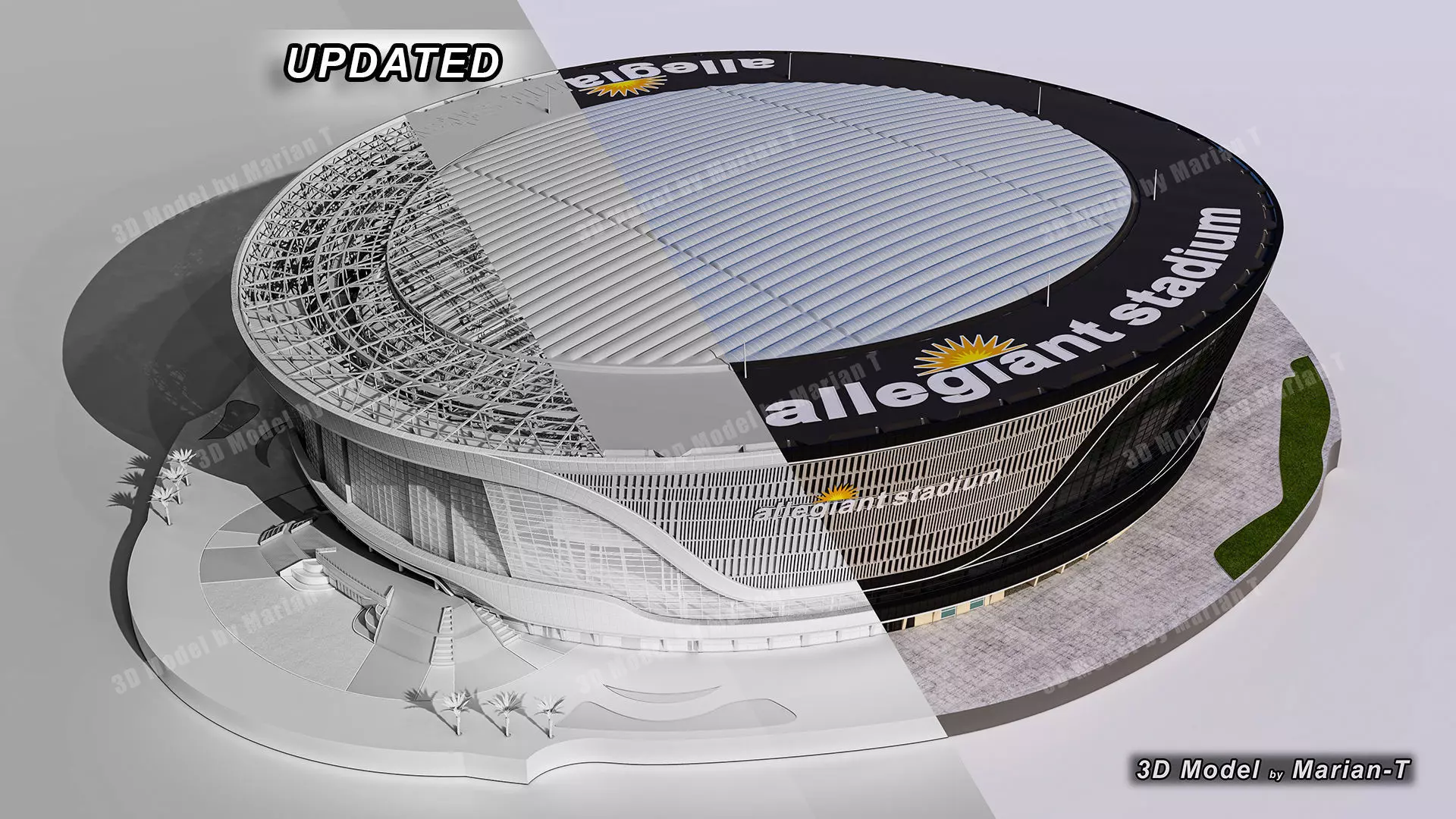 Allegiant Stadium  Las Vegas-Nevada USA Low-poly 3D model_0