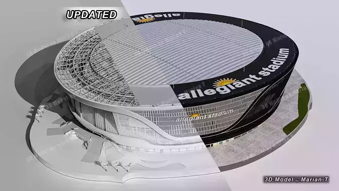 Allegiant Stadium  Las Vegas-Nevada USA Low-poly 3D model