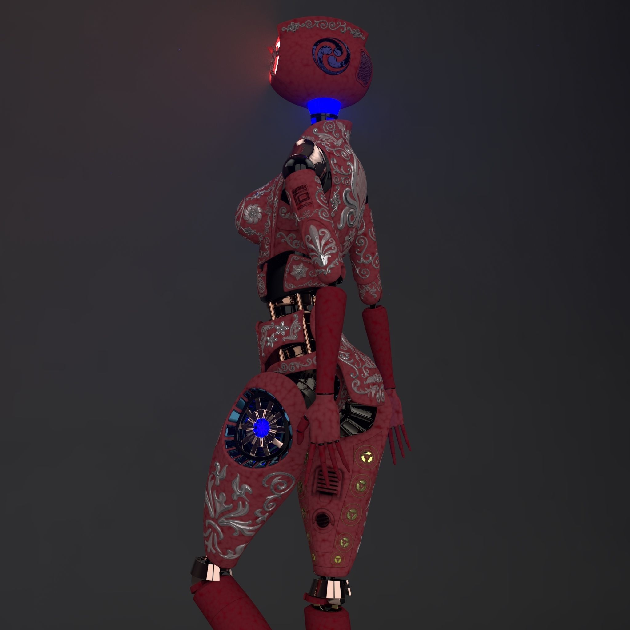 Female Robot Model 3D model_6