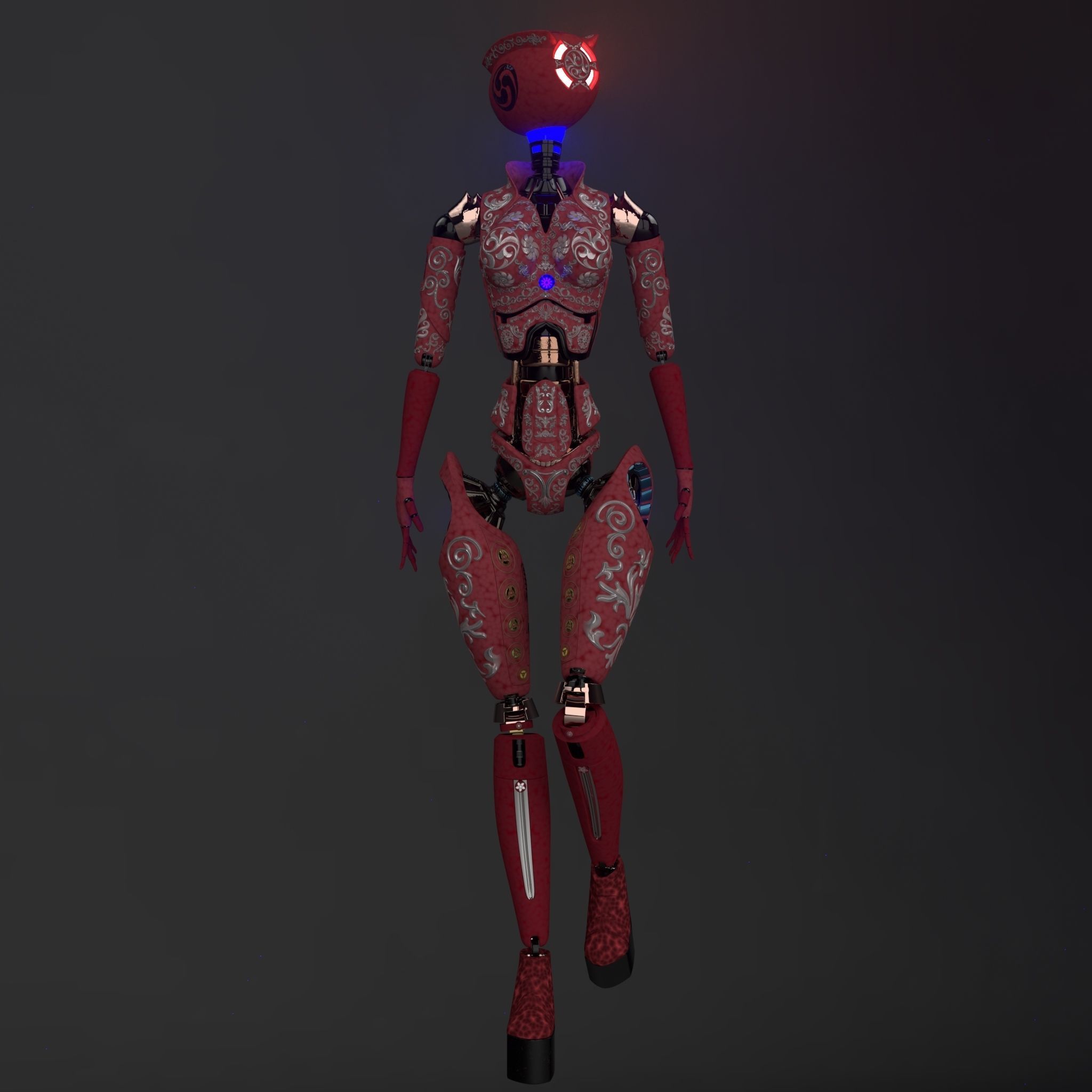 Female Robot Model 3D model_3