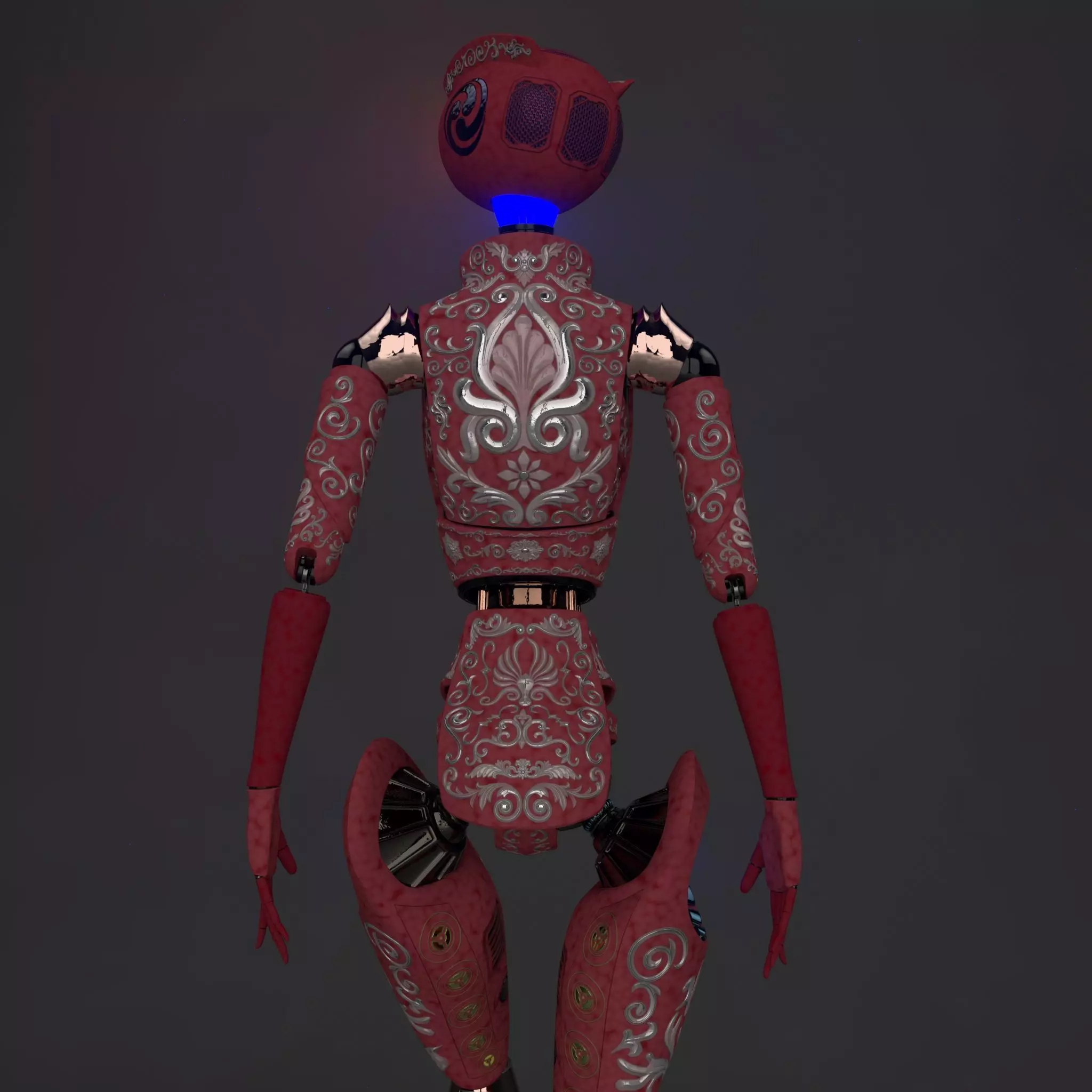 Female Robot Model 3D model_0