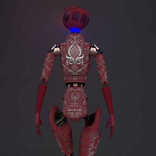 Female Robot Model 3D model