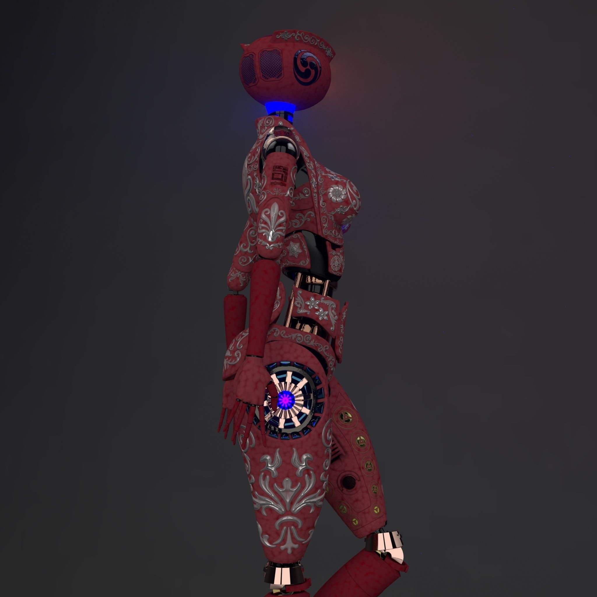 Female Robot Model 3D model_4