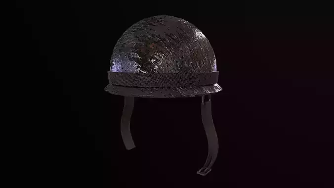 Old WW2 US Army Helmet - Game Ready - Low Poly PBR 3D Model 