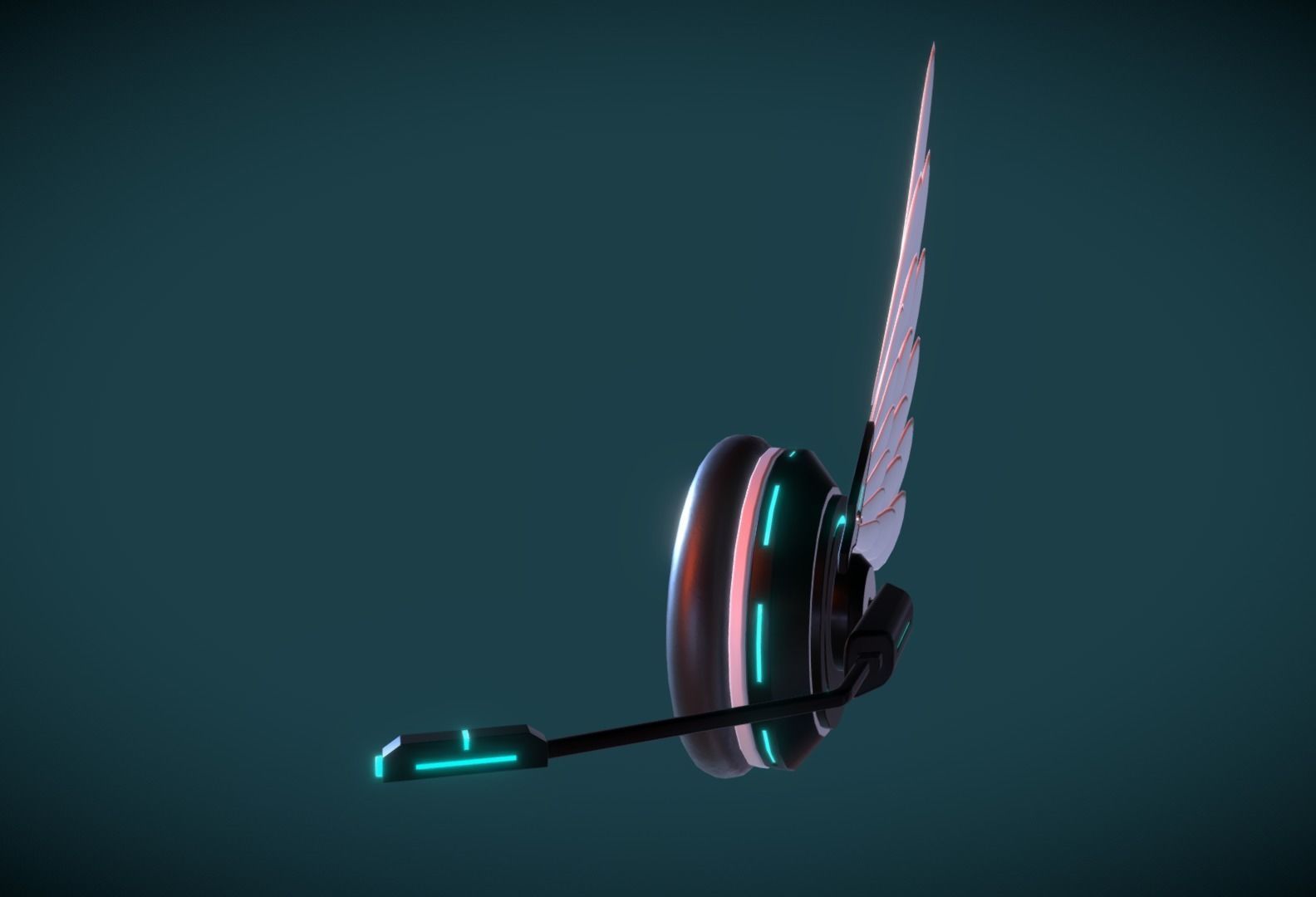 Wing Headphone Low-poly 3D model_10