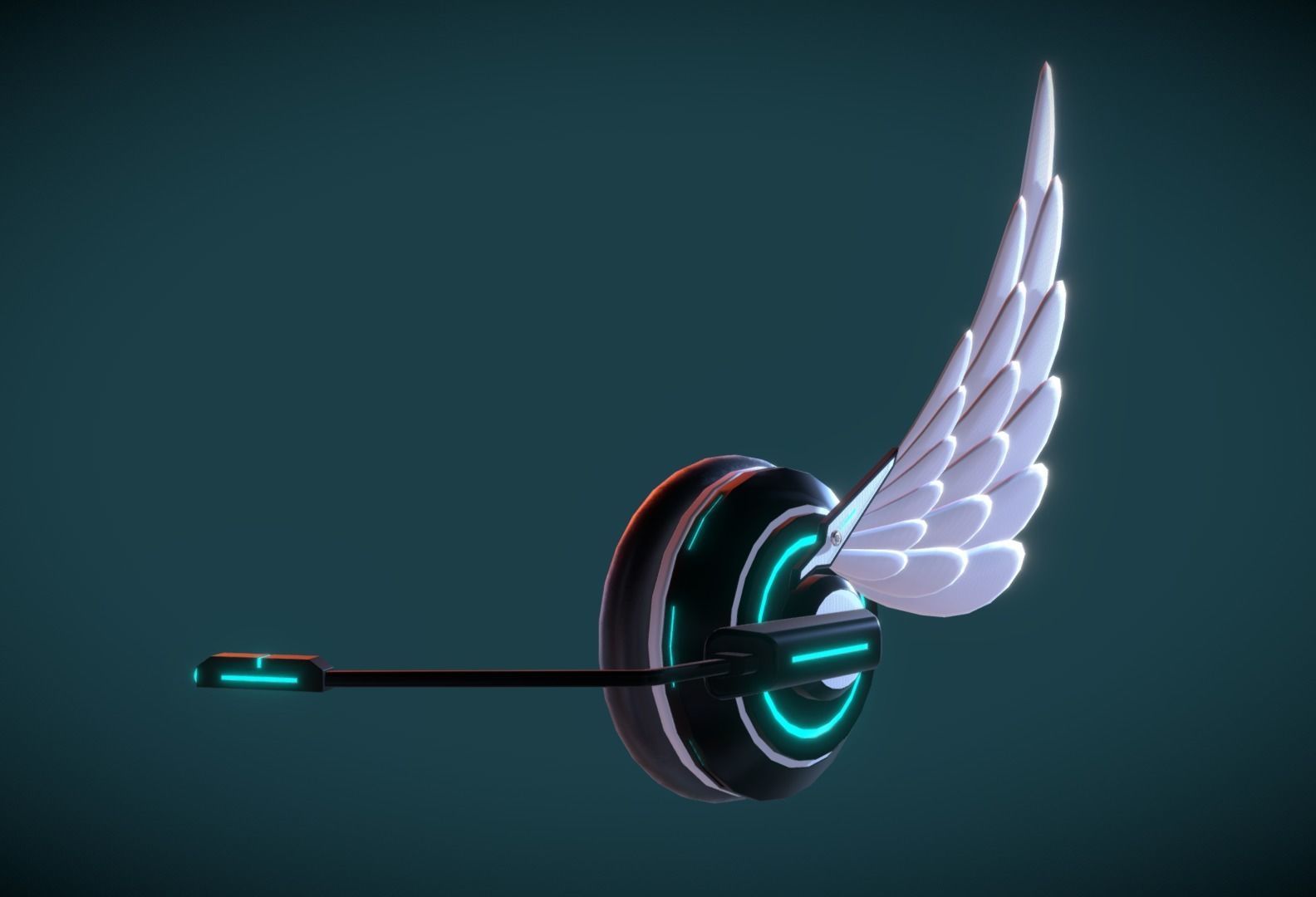 Wing Headphone Low-poly 3D model_1