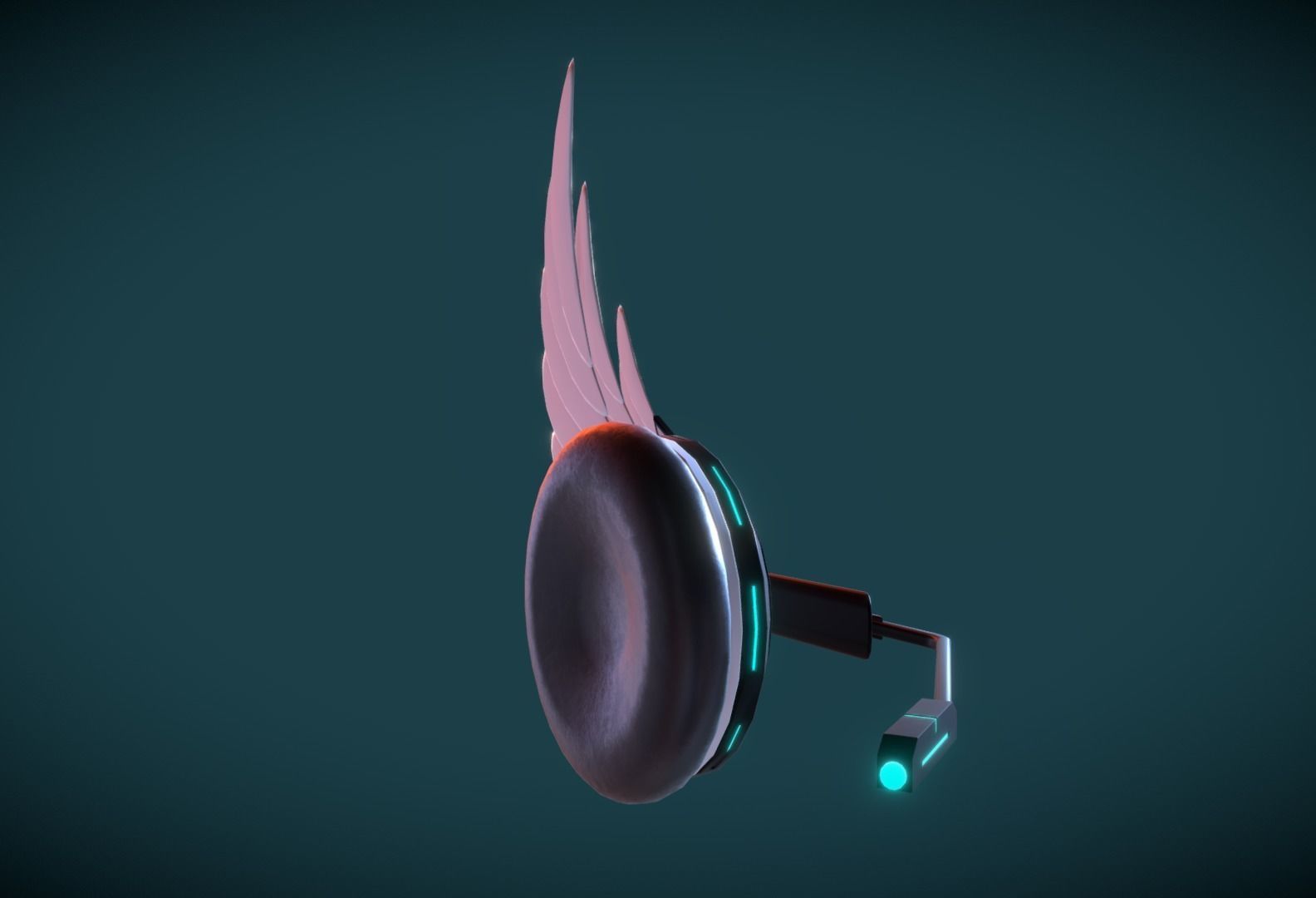 Wing Headphone Low-poly 3D model_2
