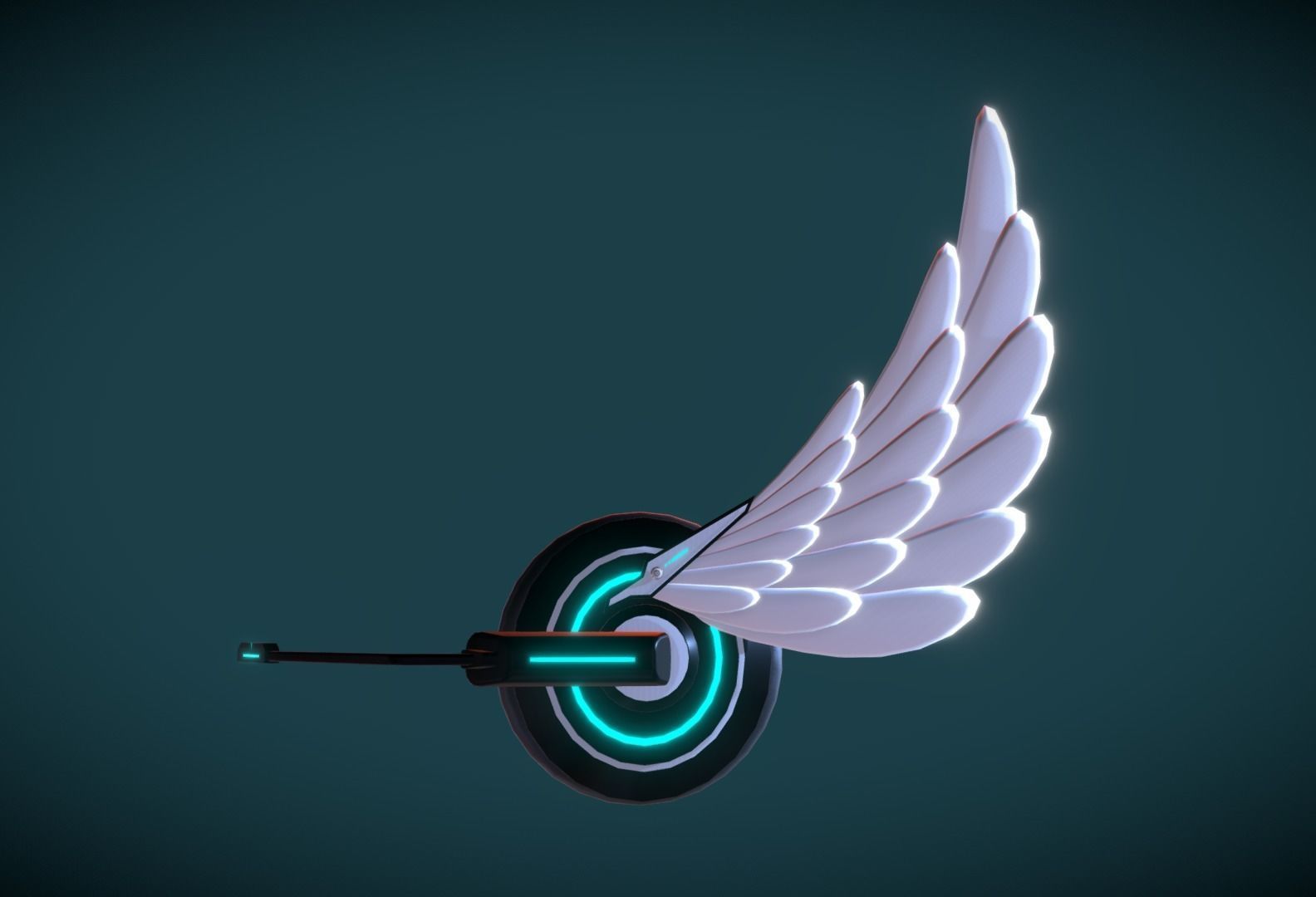 Wing Headphone Low-poly 3D model_4