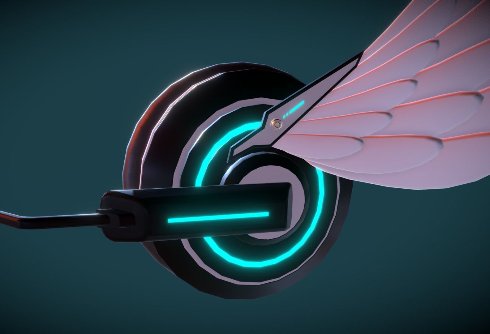 Wing Headphone Low-poly 3D model_12