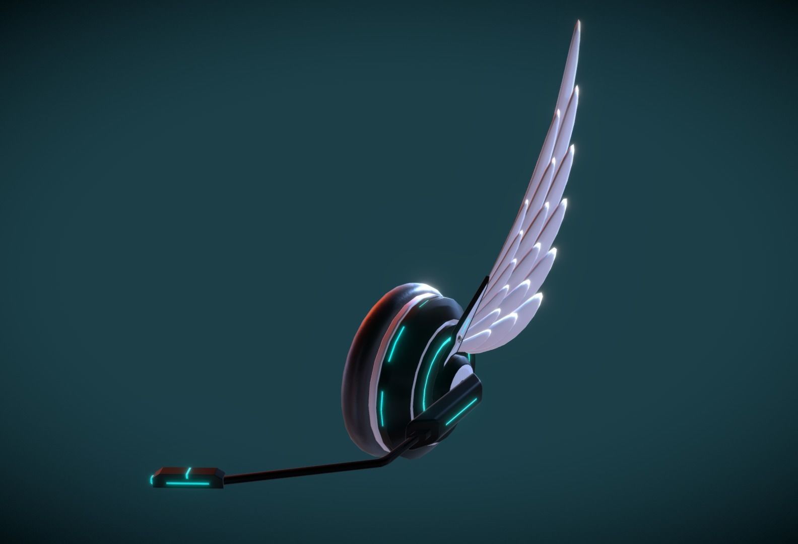 Wing Headphone Low-poly 3D model_5