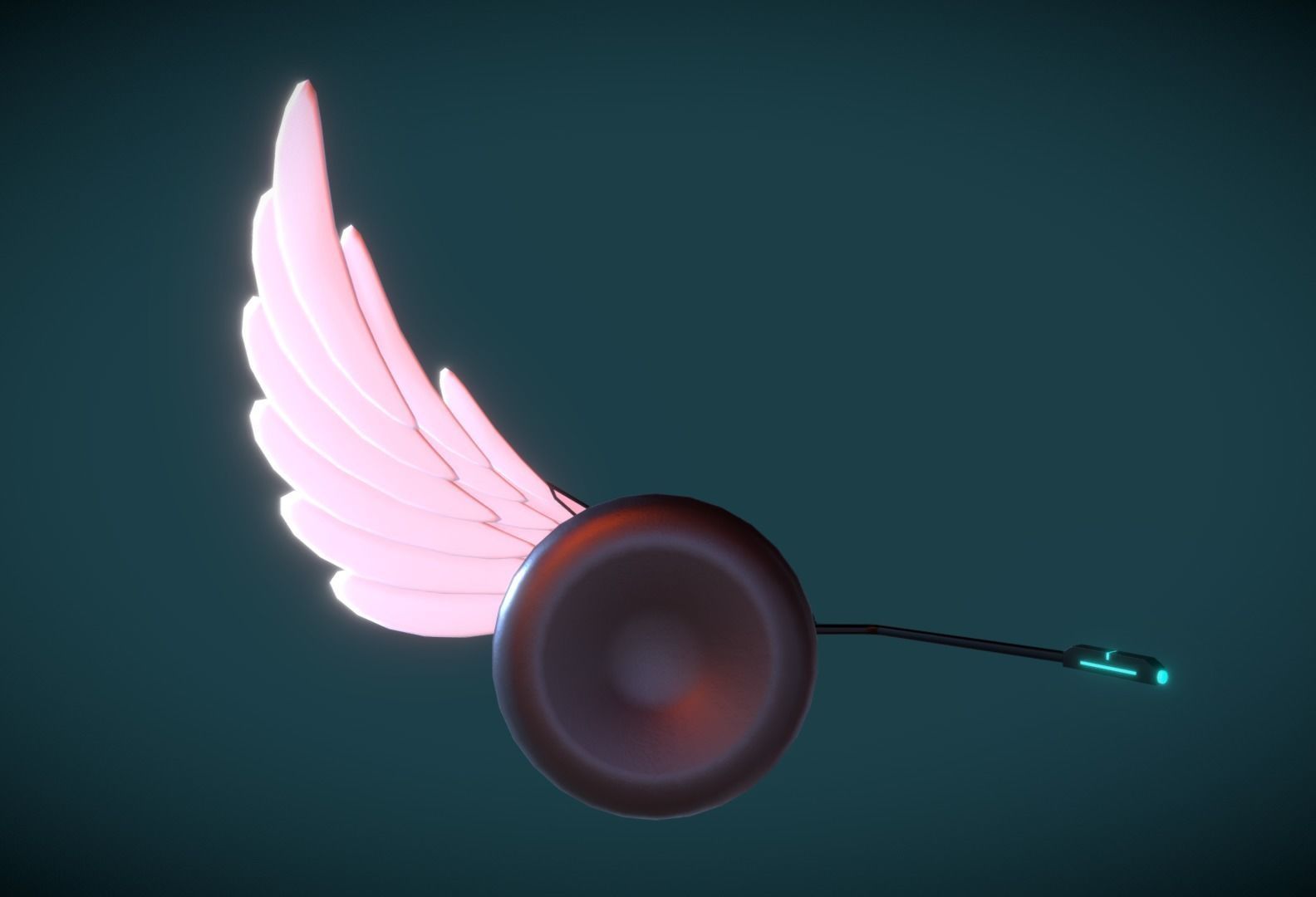 Wing Headphone Low-poly 3D model_6