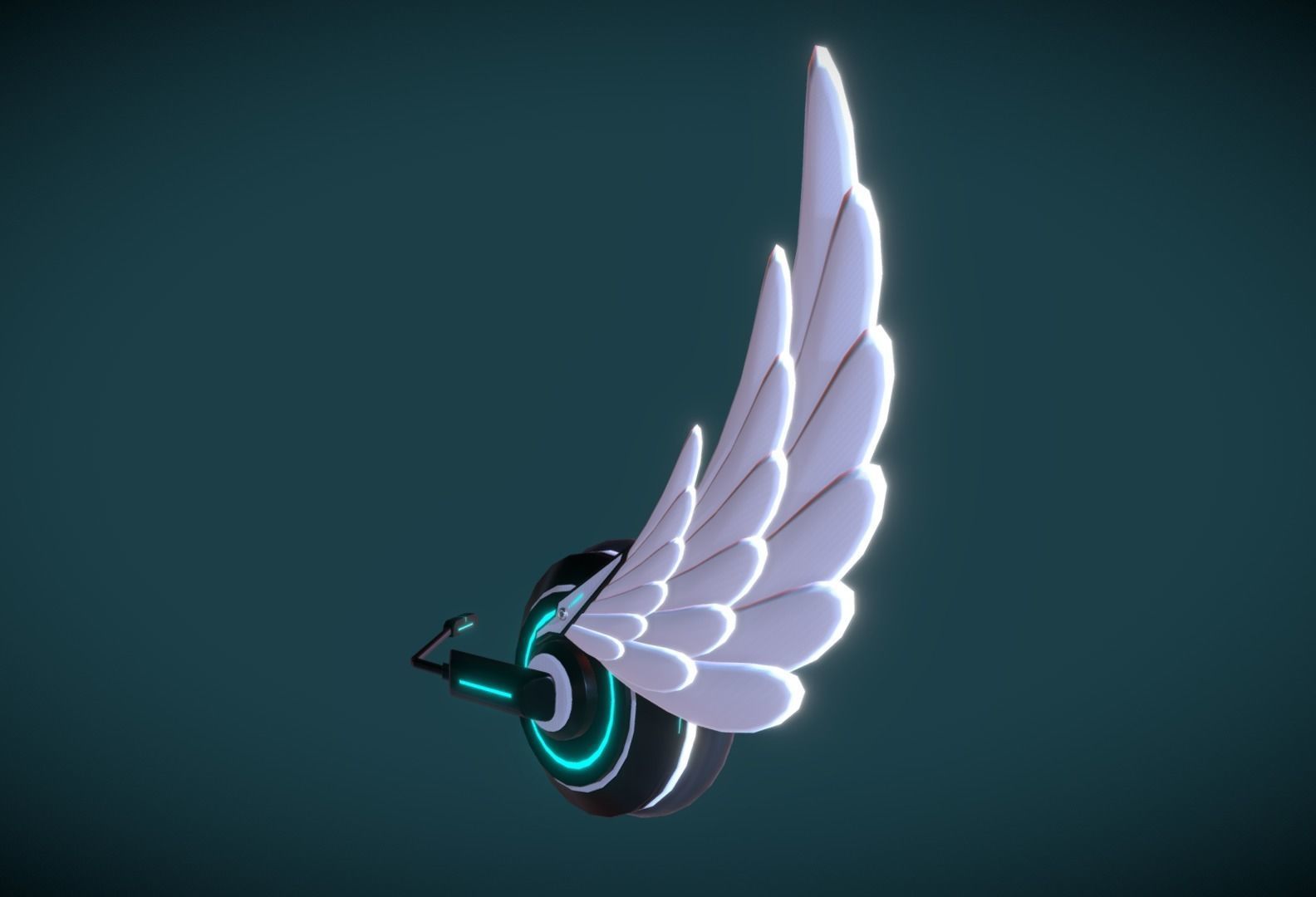 Wing Headphone Low-poly 3D model_8
