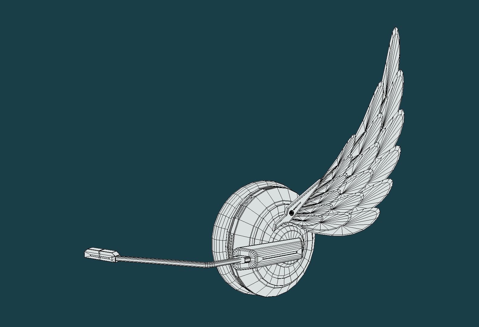 Wing Headphone Low-poly 3D model_13