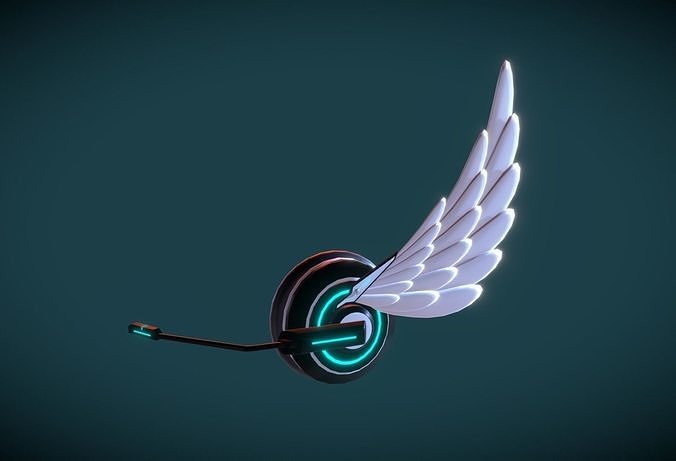 Wing Headphone Low-poly 3D model
