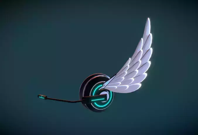 Wing Headphone Low-poly 3D model