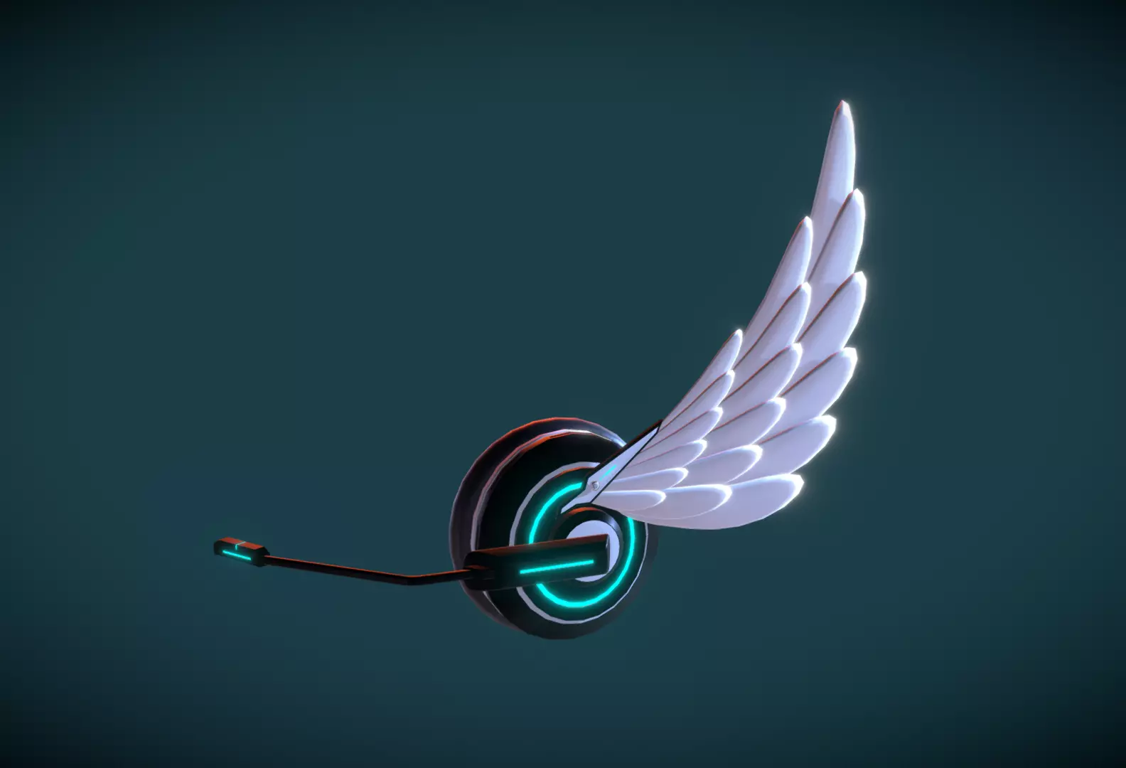 Wing Headphone Low-poly 3D model_0