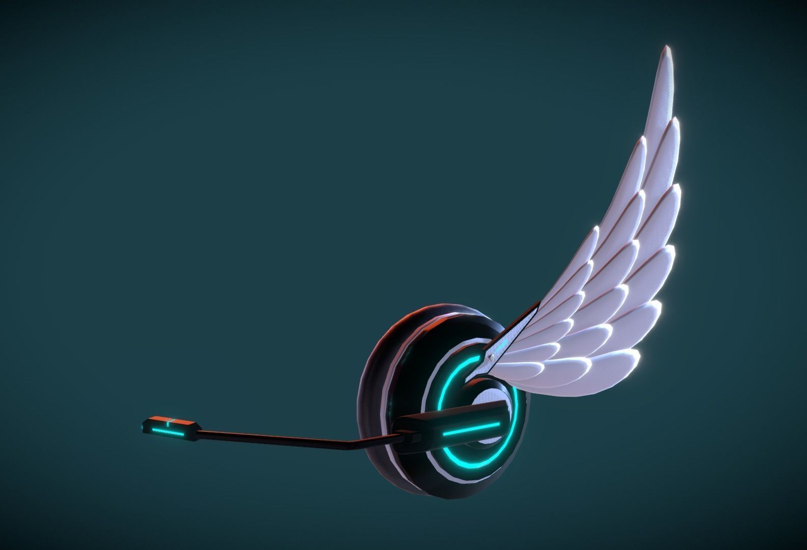 Wing Headphone Low-poly 3D model_14