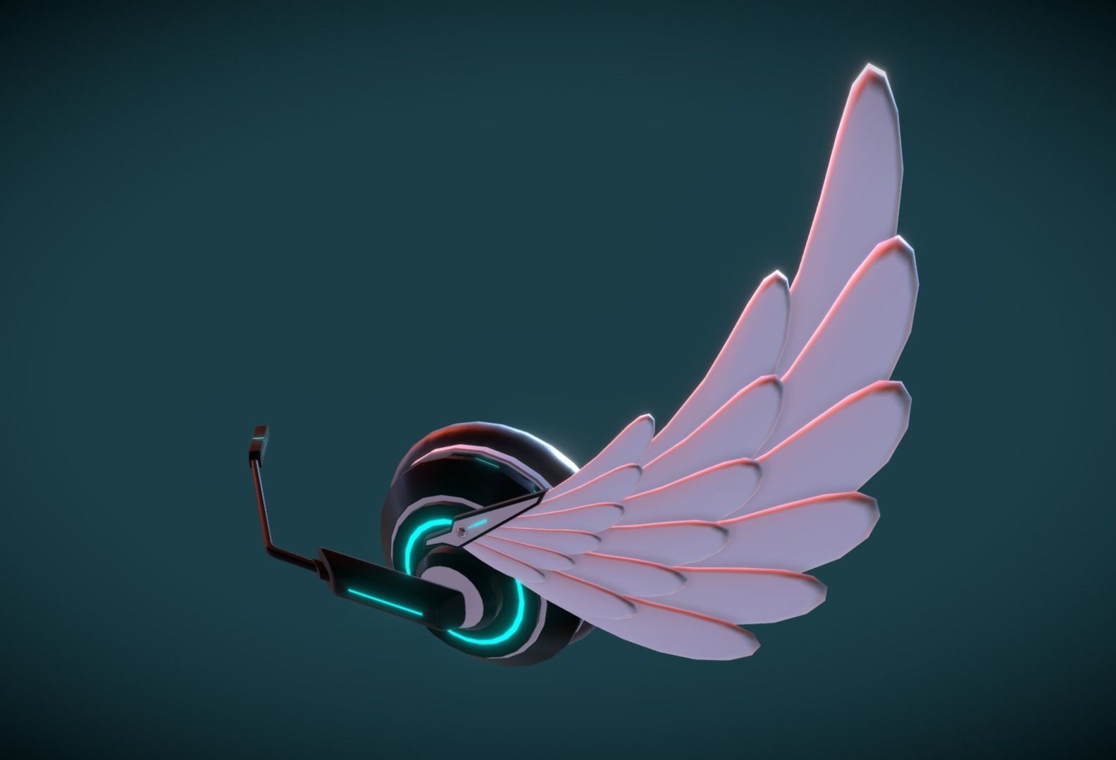 Wing Headphone Low-poly 3D model_3