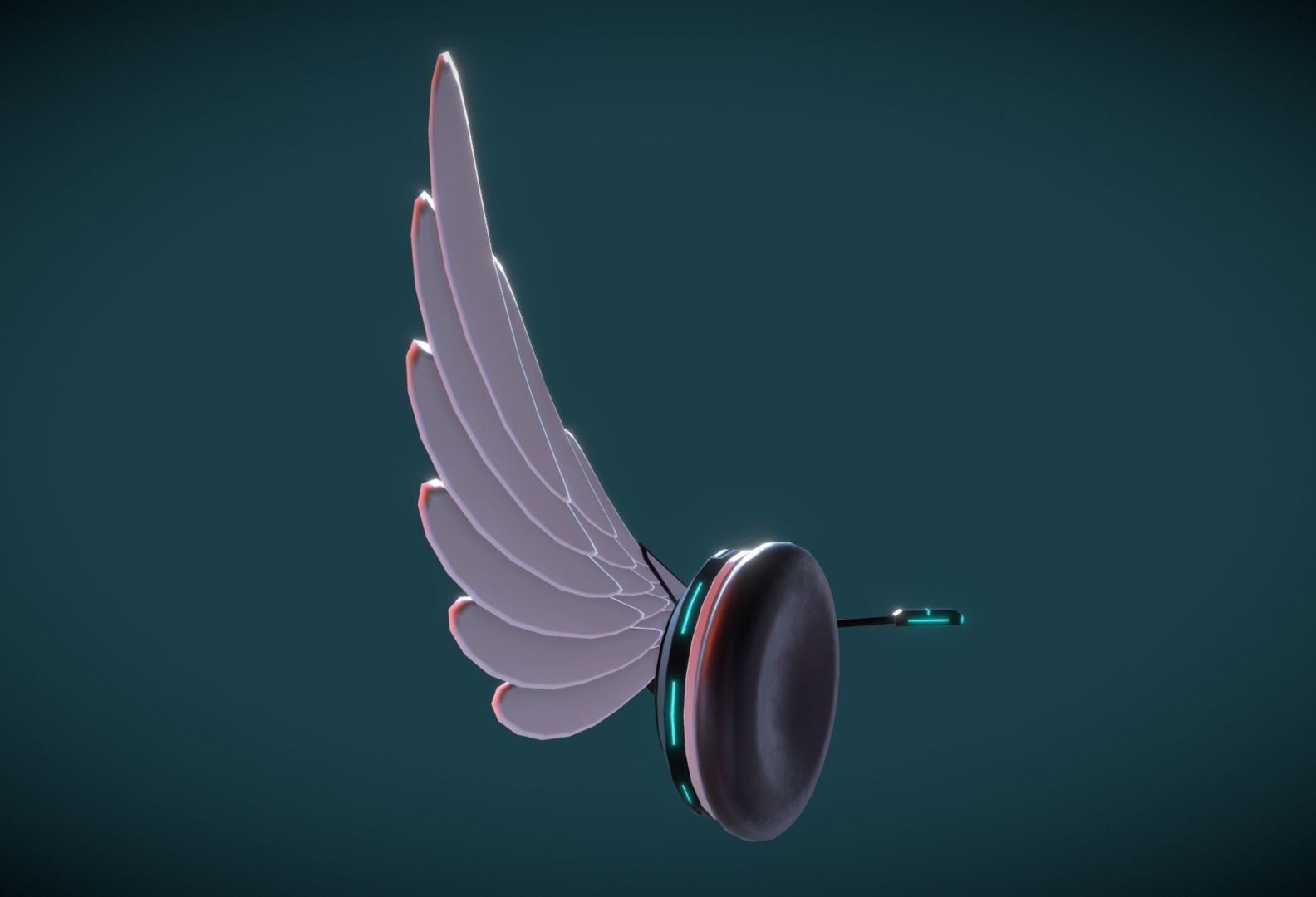 Wing Headphone Low-poly 3D model_9