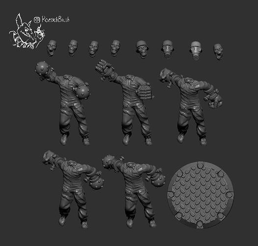 DUST1947  BLUTKREUZ KORPS ZOMBIE SQUAD 3D print model