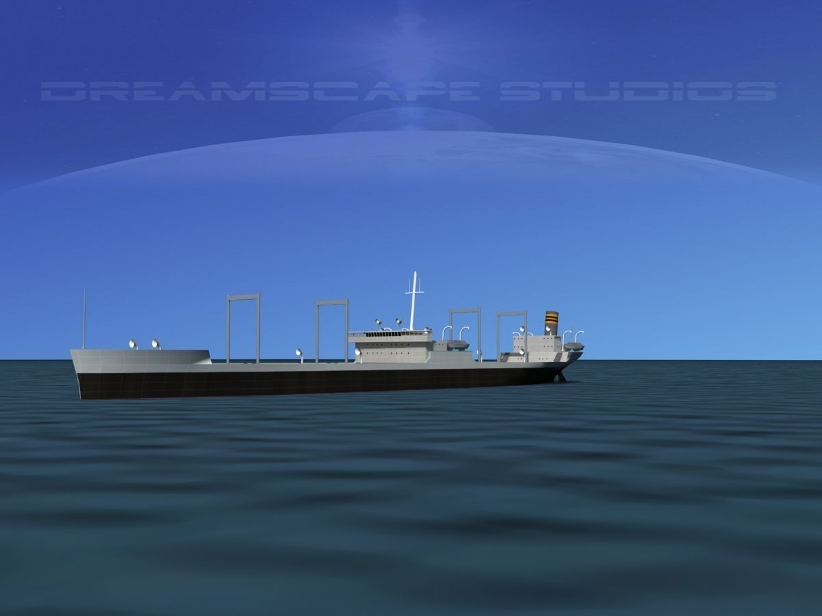 Tanker Ship 1940s era 3D model_1