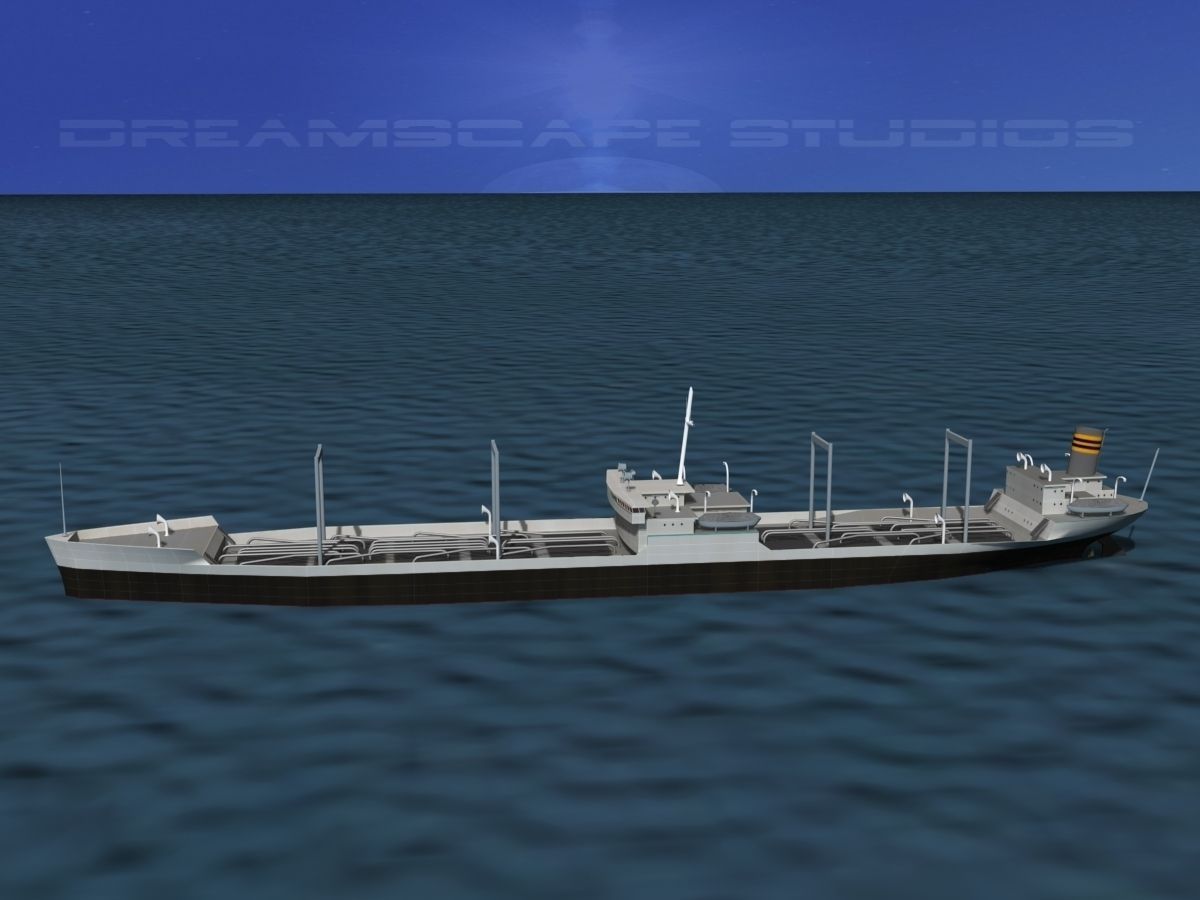Tanker Ship 1940s era 3D model_10