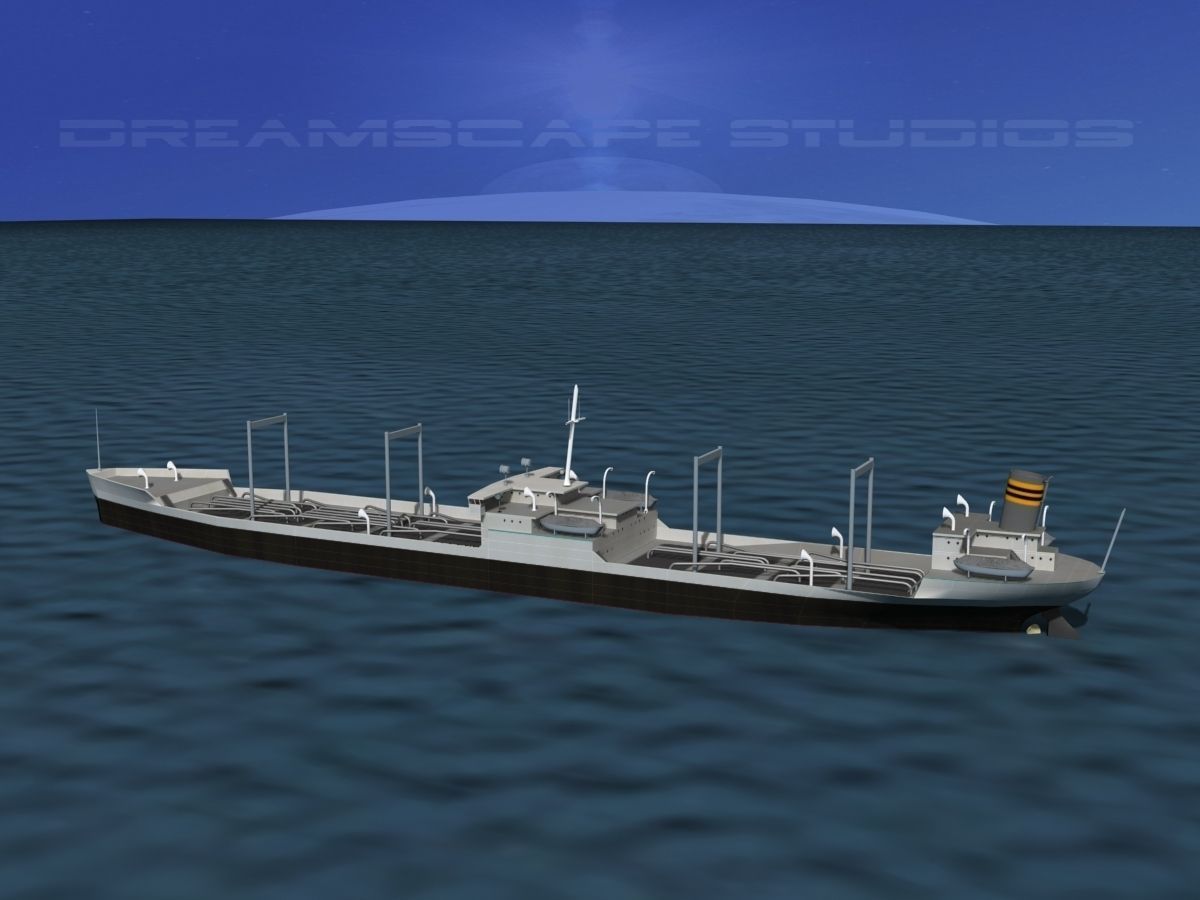 Tanker Ship 1940s era 3D model_8
