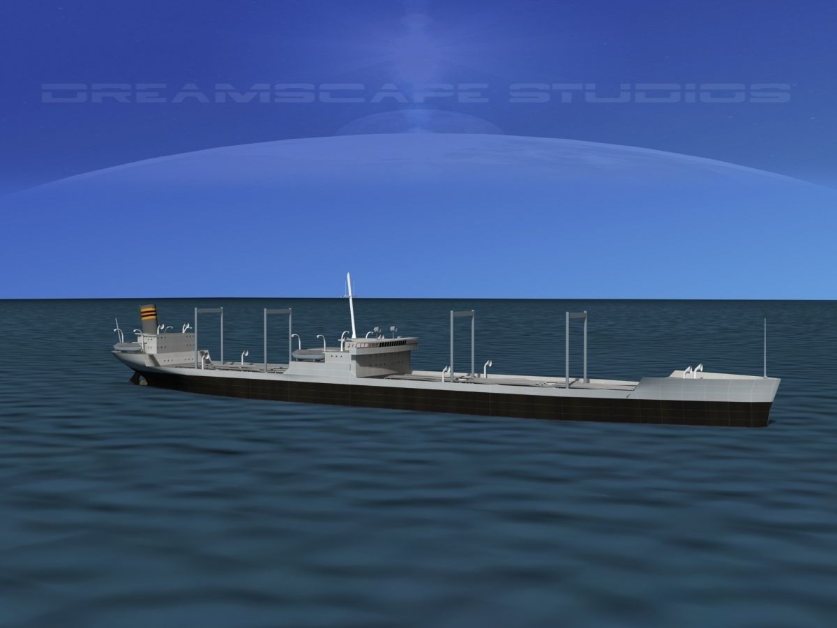 Tanker Ship 1940s era 3D model_4