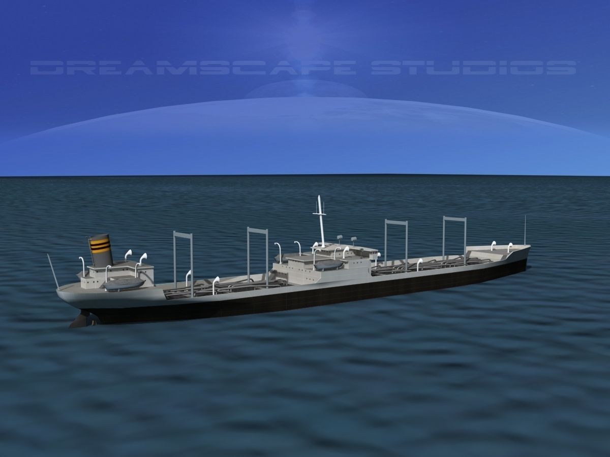 Tanker Ship 1940s era 3D model_6