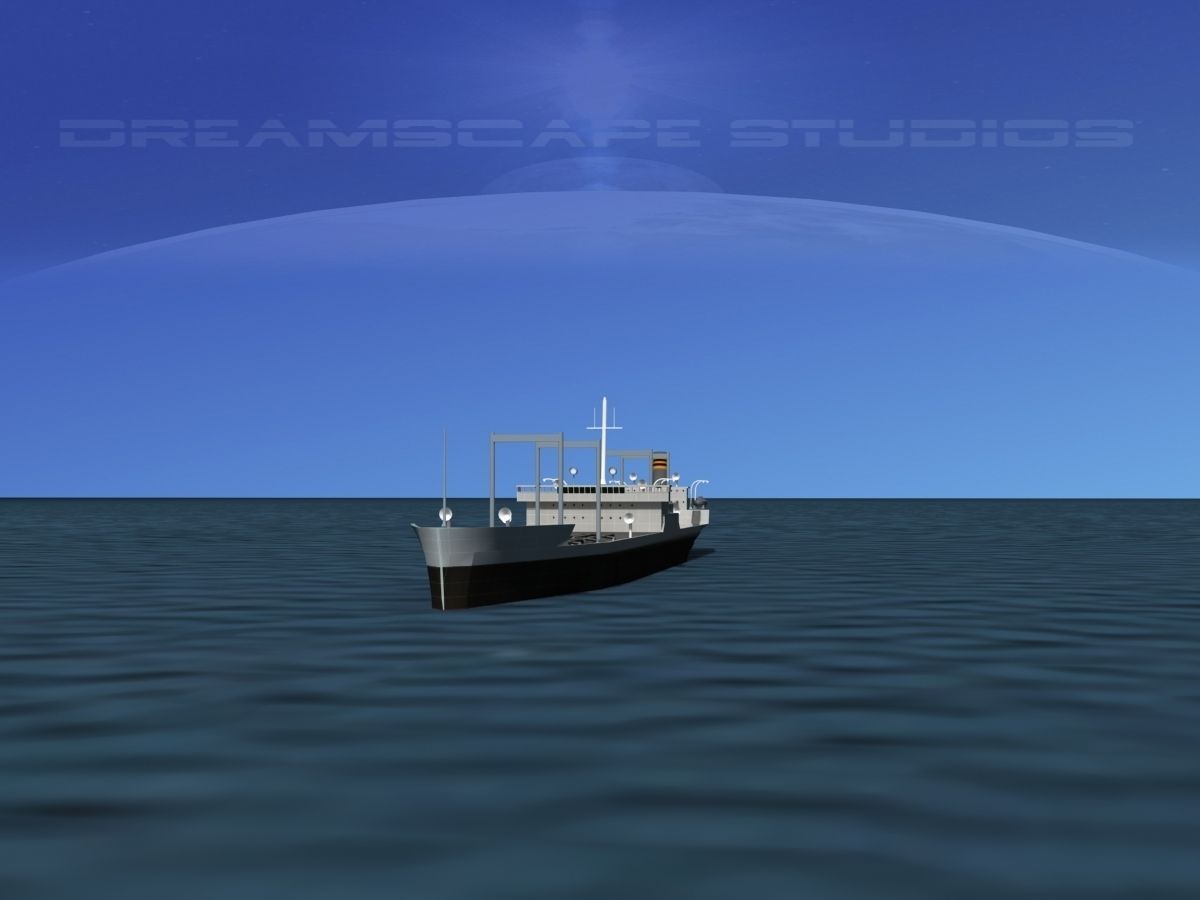 Tanker Ship 1940s era 3D model_2