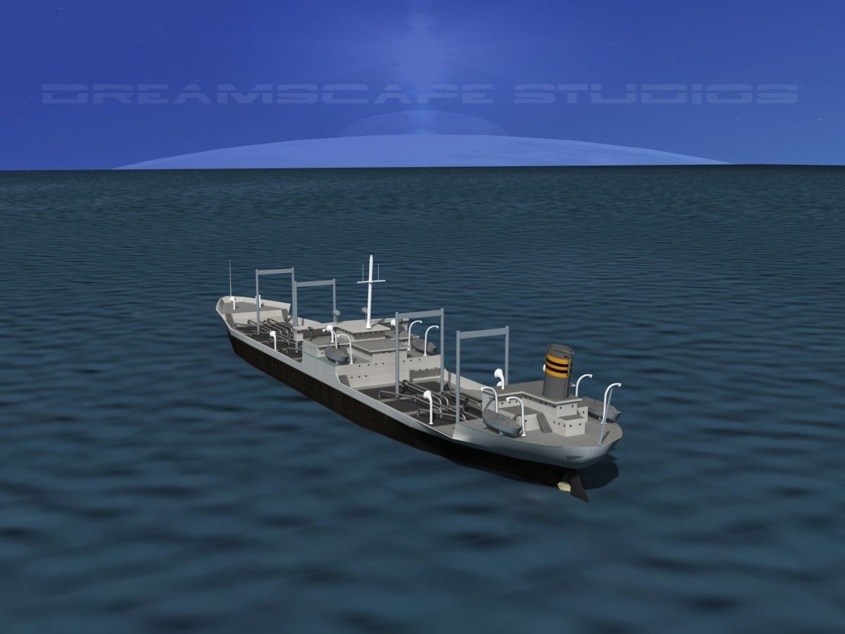 Tanker Ship 1940s era 3D model_7