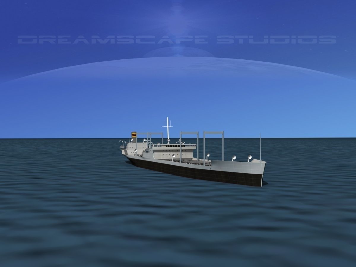 Tanker Ship 1940s era 3D model_3
