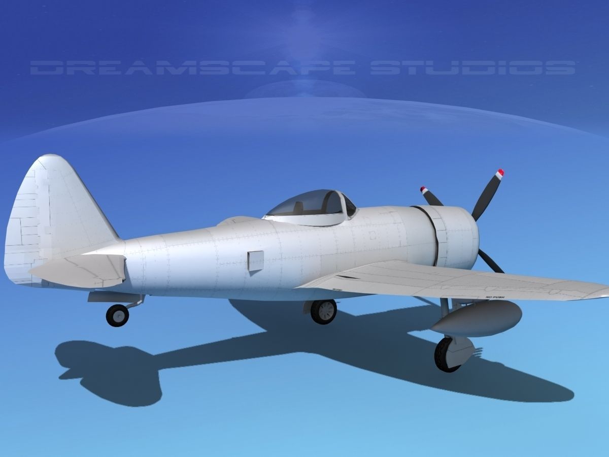 Republic P-47D Thunderbolt Bare Metal 3D model_7