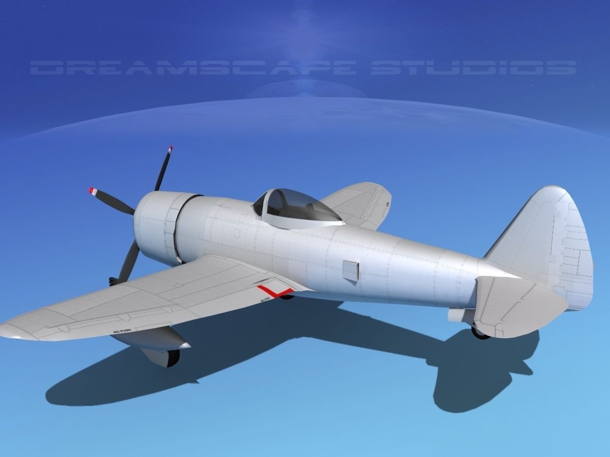 Republic P-47D Thunderbolt Bare Metal 3D model_11