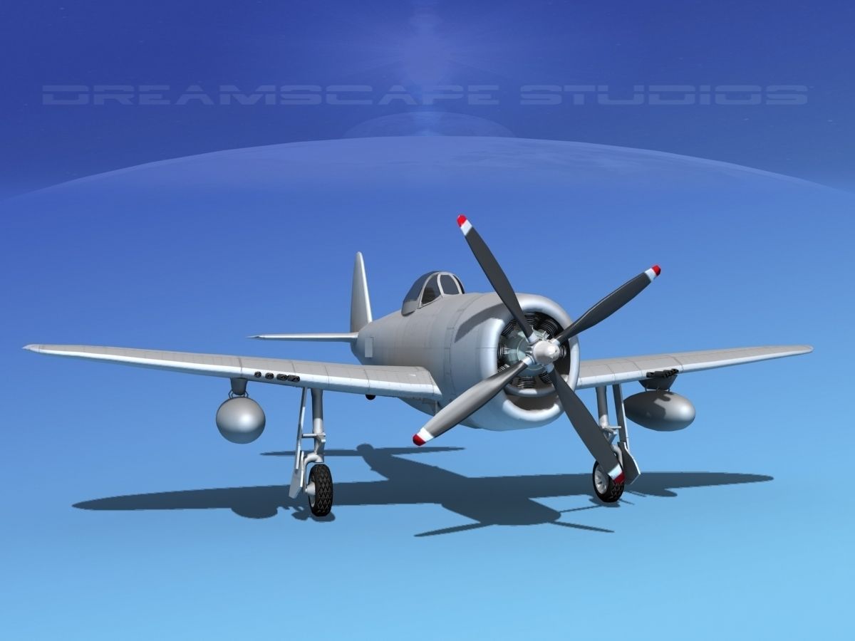 Republic P-47D Thunderbolt Bare Metal 3D model_3