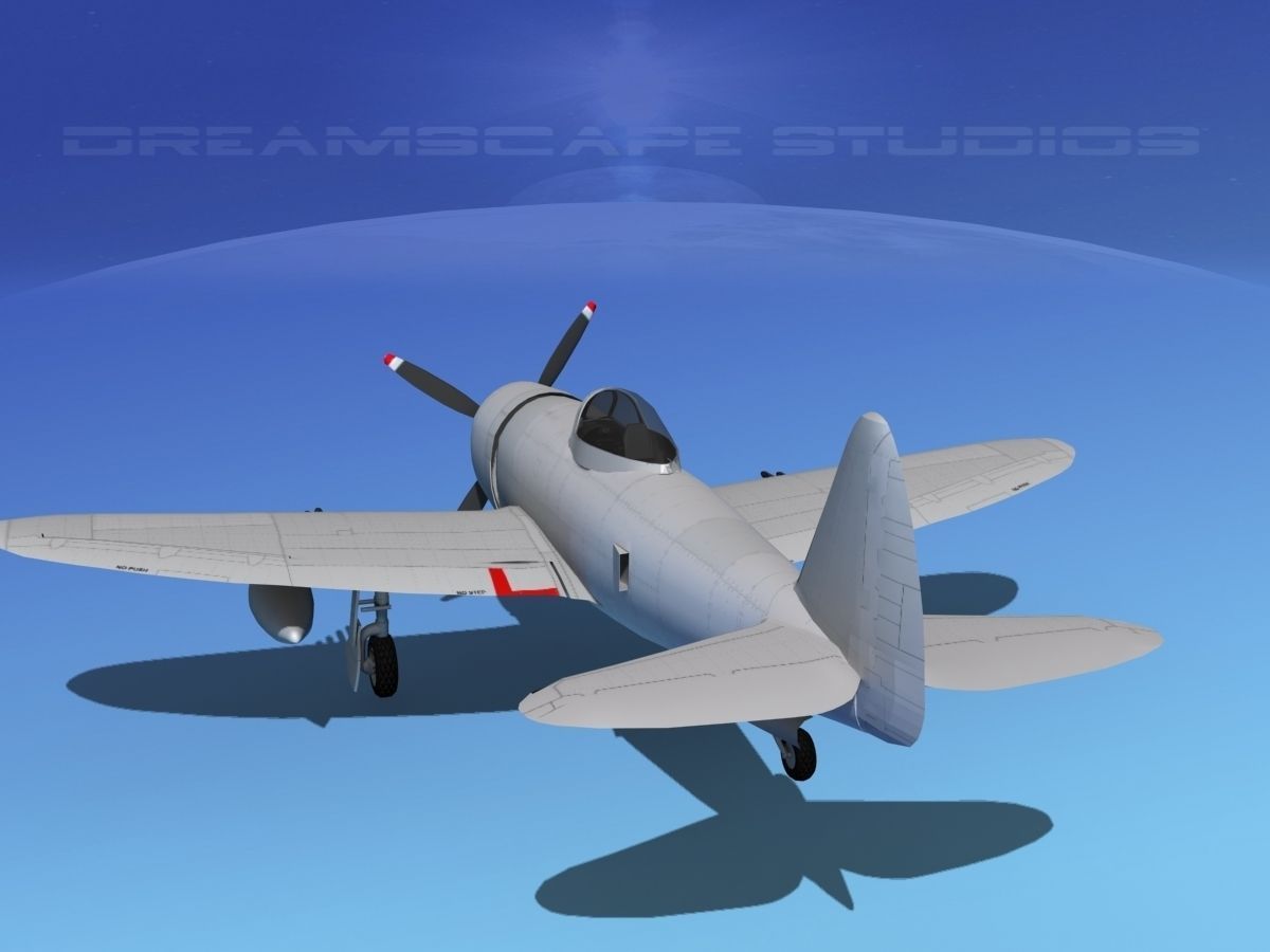 Republic P-47D Thunderbolt Bare Metal 3D model_10