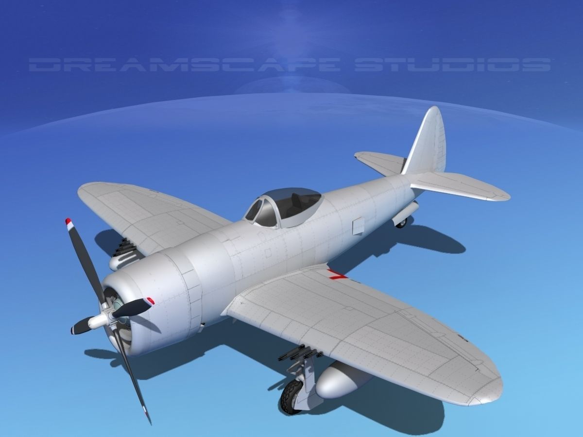 Republic P-47D Thunderbolt Bare Metal 3D model_15