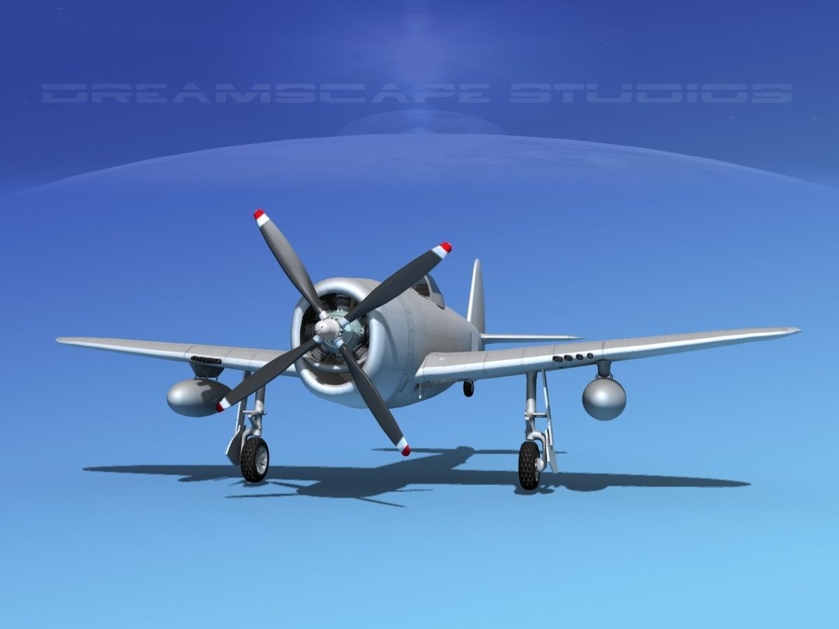 Republic P-47D Thunderbolt Bare Metal 3D model_1