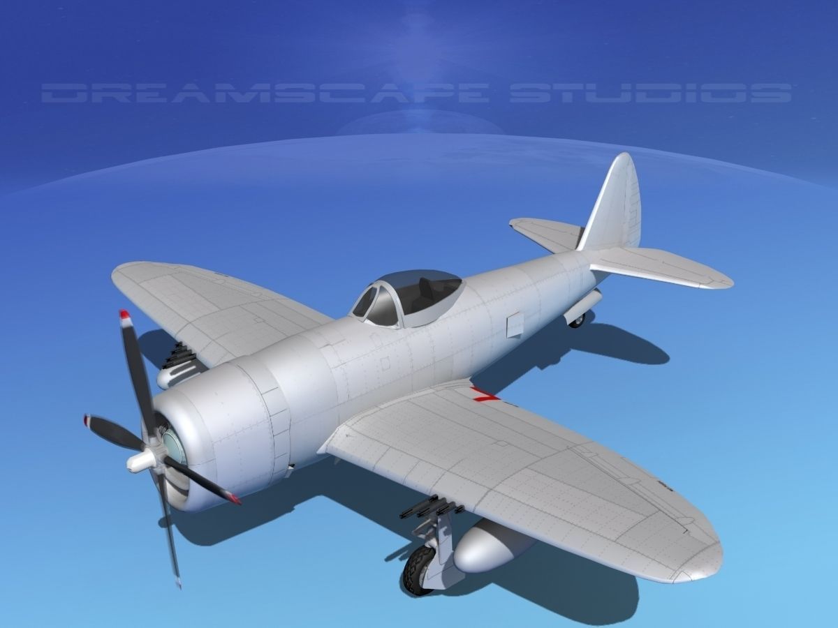 Republic P-47D Thunderbolt Bare Metal 3D model_14