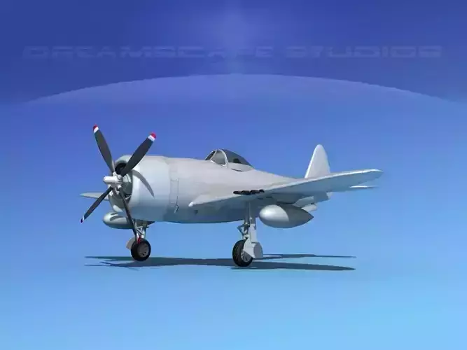 Republic P-47D Thunderbolt Bare Metal 3D model