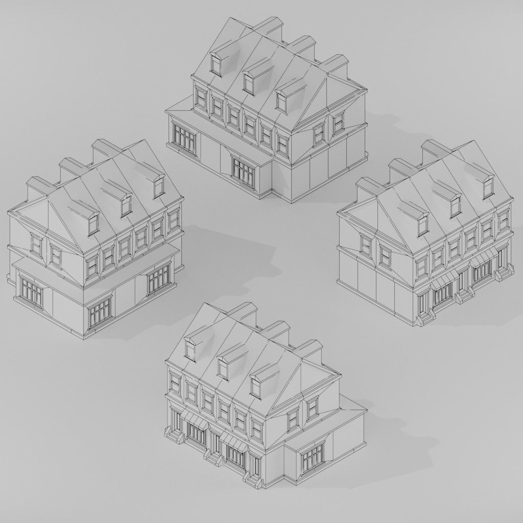 Isometric Low poly City Pack Low-poly 3D model_117
