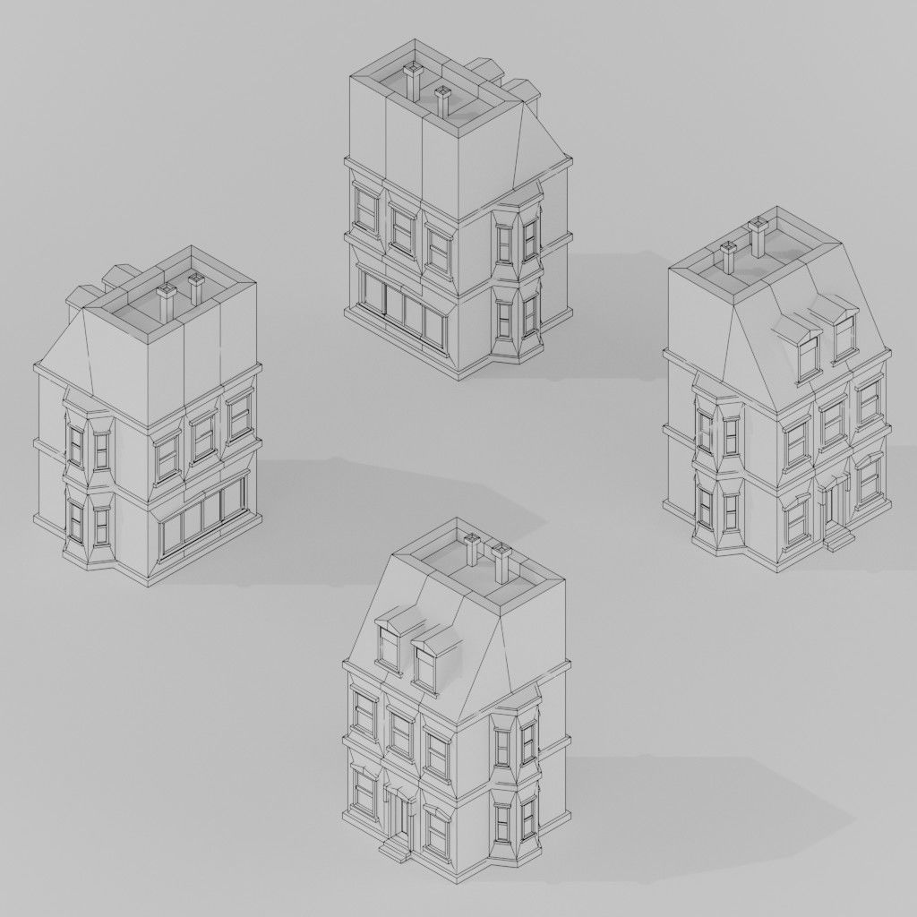 Isometric Low poly City Pack Low-poly 3D model_125