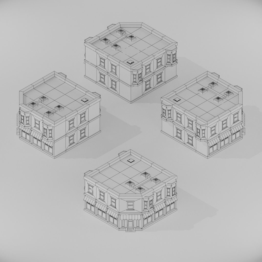 Isometric Low poly City Pack Low-poly 3D model_115