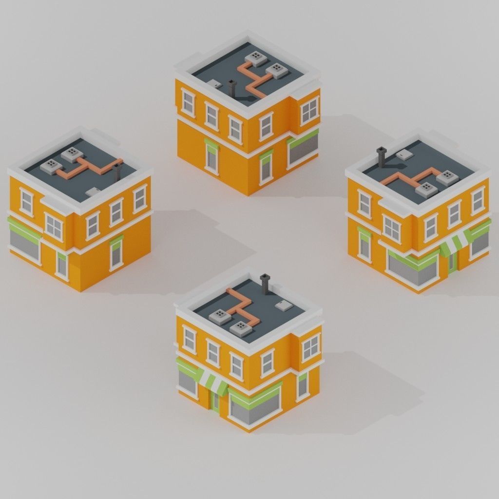 Isometric Low poly City Pack Low-poly 3D model_102