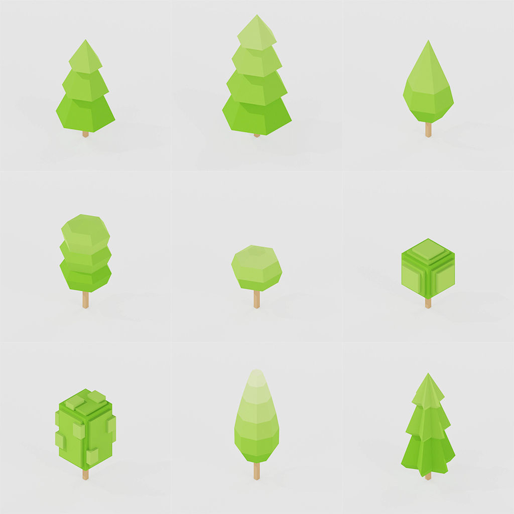 Isometric Low poly City Pack Low-poly 3D model_19