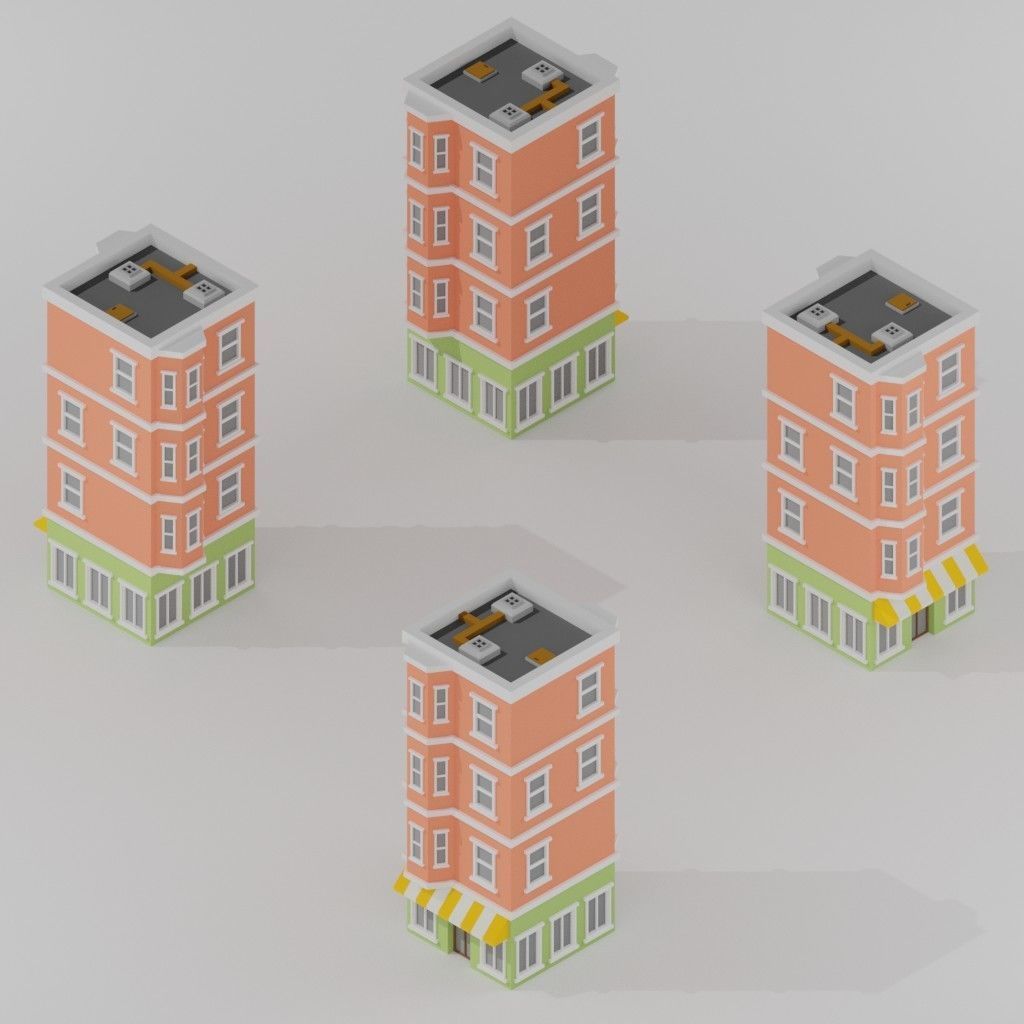 Isometric Low poly City Pack Low-poly 3D model_111