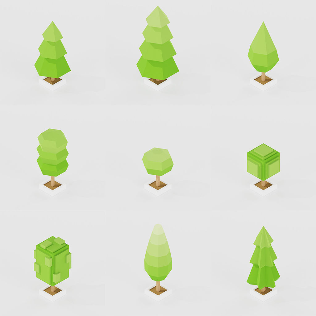 Isometric Low poly City Pack Low-poly 3D model_21