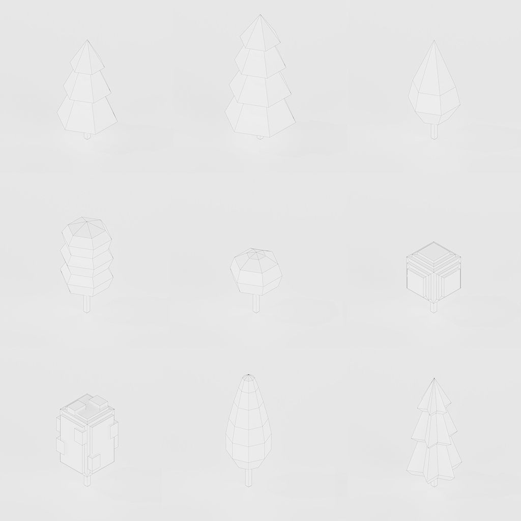 Isometric Low poly City Pack Low-poly 3D model_20