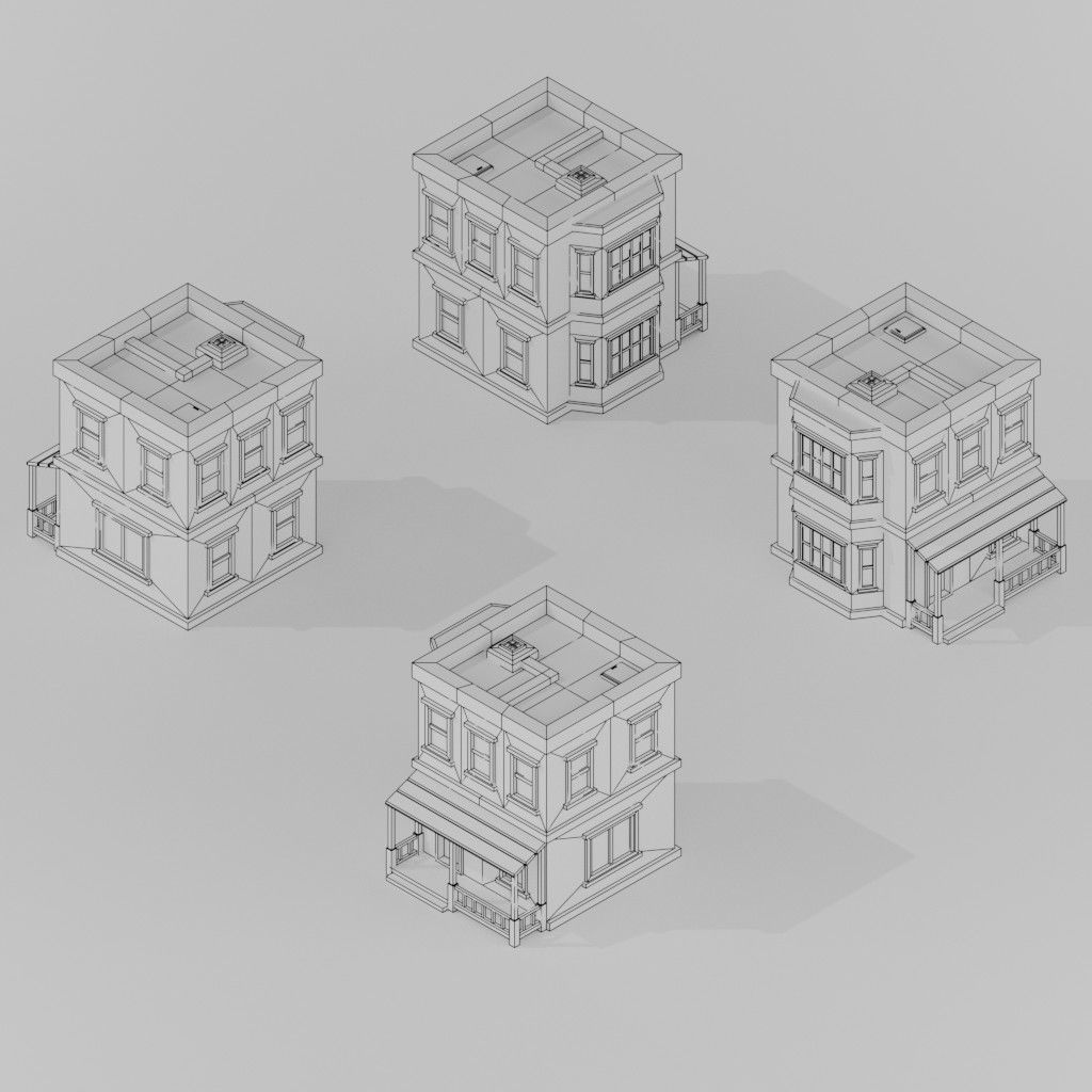 Isometric Low poly City Pack Low-poly 3D model_116